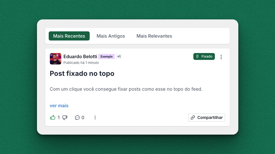 Posts fixados no topo de um feed